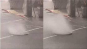 豪雨成災！北投人孔蓋狂噴水　路基流失路面破大洞　圖／翻攝臉書