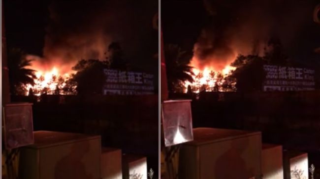 台中紙箱王大火　火勢凶猛全面燃燒