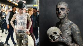 「殭屍男孩」Rick Genest墜樓身亡。（圖／翻攝自網路）