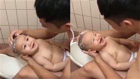 嬰兒,洗頭,笑聲,放屁,洗澡(圖/翻攝自爆廢公社)