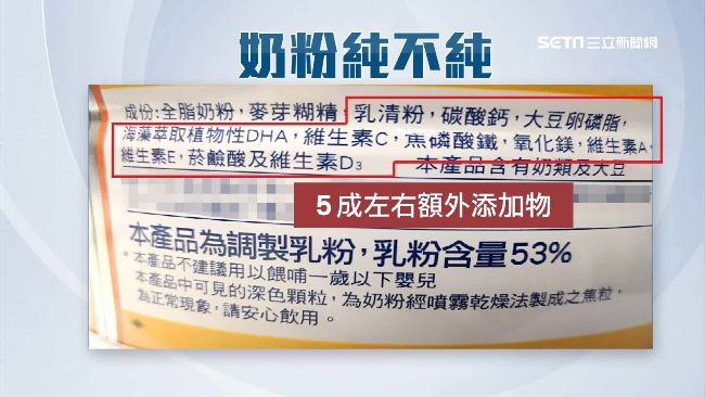 奶粉含乳僅5成　「麥芽糊精」降成本