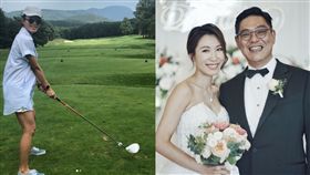 交往半年閃婚大25歲百億富商 B咖女星挺孕肚陪打球（圖／翻攝自IG）