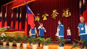 總統蔡英文親自為亞運代表團授旗。（圖／教育部體育暑提供）