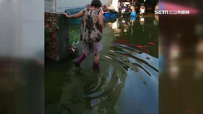 獨／地勢低逢大潮　路竹頂寮晴天淹水