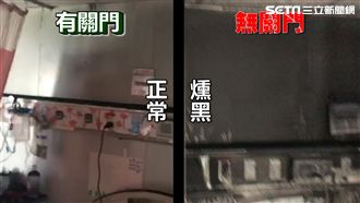直擊！起火樓層沒關門病房遭煙侵燻黑