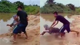 印尼,不孝子,報應,地獄,暴力,機車,河,布偶,Kalimantan,拒絕,　圖／翻攝自YouTube http://youtu.be/HFQNKMe4jGY
