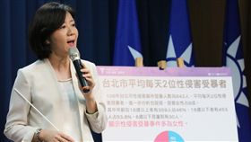 王育敏批柯市府未重視婦幼安全事件中國國民黨台北市長參選人丁守中13日上午舉行「婦幼安全記者會」，競選總幹事王育敏（圖）指出，台北市長柯文哲上任後不注重婦幼安全事件，北市去年性侵害案件受暴人數842人，等同平均每天就有兩名受害者，卻看不到柯文哲做出相關宣示或是重大改革。中央社實習記者李雨莘攝　107年8月13日