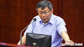 台北市長柯文哲出席台北市議會專案報告。 （圖／記者林敬旻攝）