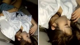 大陸一名計程車司機日前深夜載到一名女客人，但女乘客上車後就躺在後座醉倒，不管司機怎麼叫都叫不醒。後來司機拍下客人熟睡樣，無奈地說「美女啊…妳怎麼不起來，搞得我一個晚上都拉不到客啊！」（圖／翻攝自勁爆視頻）