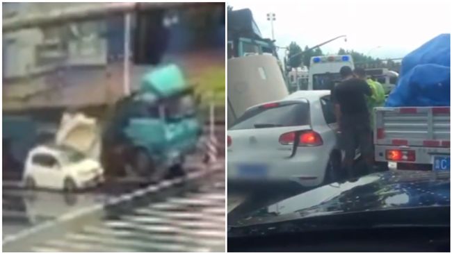 大貨車煞車…鋼捲滾落！她不幸遭砸死