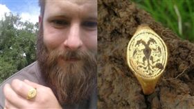 他在田裡挖到「汽水拉環」　竟是價值40萬金戒指（圖／翻攝自BBC）