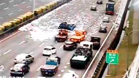 中山高,白紙,貨車,翻覆,回堵,林口,42ｋ