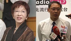 楊偉中（右）為2015年換柱事件，向洪秀柱（左）道歉。