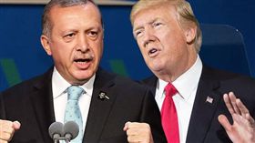 土耳其總統雷傑普與美國總統川普（圖／翻攝自EXPRESS）土耳其,美國,小客車,酒類,菸草,關稅,白宮