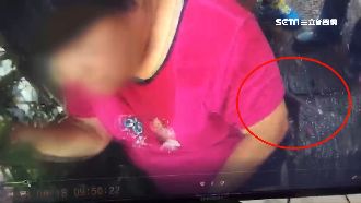 騎上人行道　婦人自摔花圃鋼筋插腋下