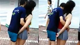 情侶公開場合毫無尺度，眾人看了很不舒服。（圖／翻攝爆怨公社）