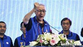 國民黨主席吳敦義於國民黨全代會致詞。 （圖／記者林敬旻攝）