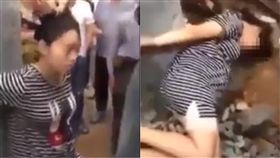 水泥柱,家暴,毆打,午餐,孕婦,煮飯,大陸,丈夫,　圖／翻攝自LiveLeak　