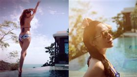 這是44歲身材？前港姐解放雙峰 S腰翹臀比少女還辣（圖／翻攝自IG、微博）