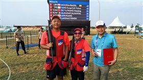 台灣金牌射手楊昆弼和老將林怡君搭檔。（圖／中華奧會提供）