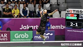 羽球男團四強賽，世界排名第6的周天成迎戰世界排名第2的石宇奇。（圖／記者王怡翔攝）