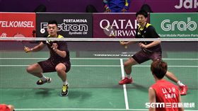 亞運,中華男團雙打陳宏麟／王齊麟。（圖／記者王怡翔攝）