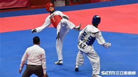 台灣好手何嘉欣（紅護具者）。（圖／記者王怡翔攝)