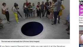 安尼施·卡普爾.葡萄牙.英國.藝術品.參觀https://metro.co.uk/2018/08/21/man-injures-himself-after-stepping-into-artwork-that-looks-like-a-black-hole-7864568/
