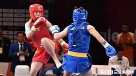 台灣散打女將陳暐婷對決中國好手李月瑤，陳暐婷拿下銅牌。（圖／記者王怡翔攝）