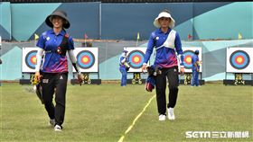 亞運射箭女將譚雅婷、雷千瑩。（圖／記者王怡翔攝）