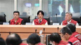 行政院長賴清德26日視察「0823熱帶低壓水災中央災害應變中心。（圖／行政院提供）