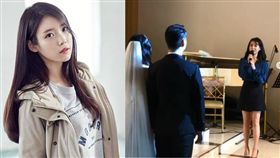 南韓小歌姬IU在工作過的伴舞夫妻婚禮上義氣獻唱。（組合圖／翻攝自網路／loga_c_IG）
