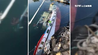 暴雨狂襲船積水沉海　船主目睹痛哭