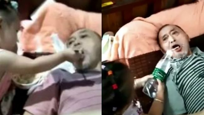 阿公中風癱瘓…零血緣1歲孫女暖餵食