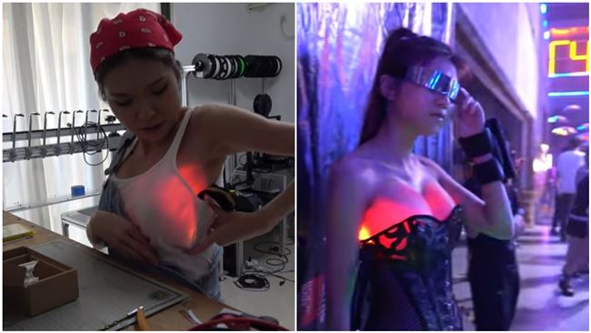 「車頭燈」亮了！豪乳妹成夜店焦點