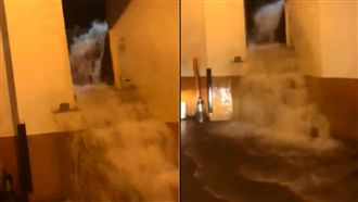 看完電影真的雨神同行…停車場變瀑布