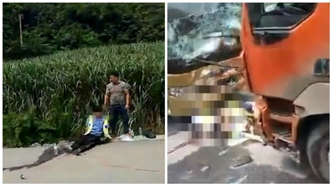 貨車失控衝車禍現場　2交警慘遭輾斃