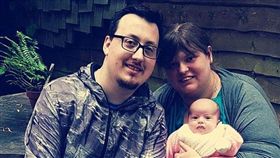 艾倫和男同志友人湯姆森成功生下一名女嬰。（圖／翻攝自DailyMail）