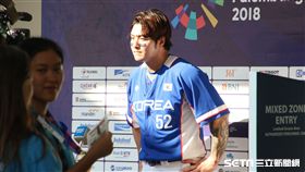 ▲朴炳鎬在亞運韓日戰賽後受訪。（圖／記者蕭保祥攝影）