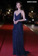 曾琬婷深V性感爆乳走星光大道。（記者邱榮吉/攝影）