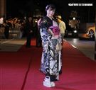 AV影后高橋聖子以一襲日本傳統和服走星光大道。（記者邱榮吉/攝影）