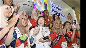 池江璃花子拿下本屆雅加達亞運賽會MVP。（圖／美聯社／達志影像)