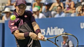 日本球員錦織圭第3度闖進美網8強。（圖／美聯社／達志影像）