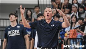 瓊斯盃中華藍隊vs南韓隊，南韓總教練許載　圖／記者林敬旻攝影