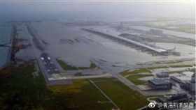 燕子颱風過後，5日的關西機場 圖／翻攝自香港新浪旅遊
