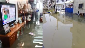 台南又淹水了！不到10分鐘水灌民宅