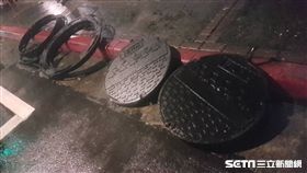 工務局搶修人孔蓋氣衝 北市工務局提供