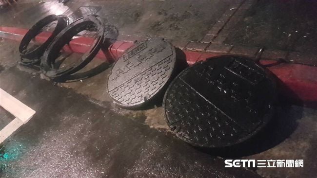 大雨人孔蓋氣衝 北市明清晨前拼修復