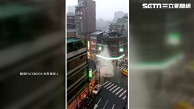 暴雨,淹水,人孔蓋,噴泉