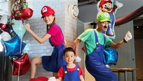 Jasper上週過5歲生日，陳小春應采兒陪著他一起扮馬利歐兄弟。（圖／翻攝自微博）